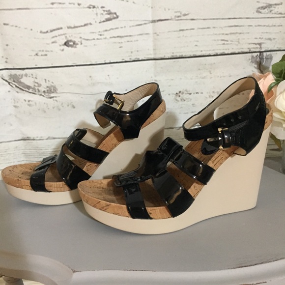 Coach Leala Black Patent Wedges - Picture 3 of 7